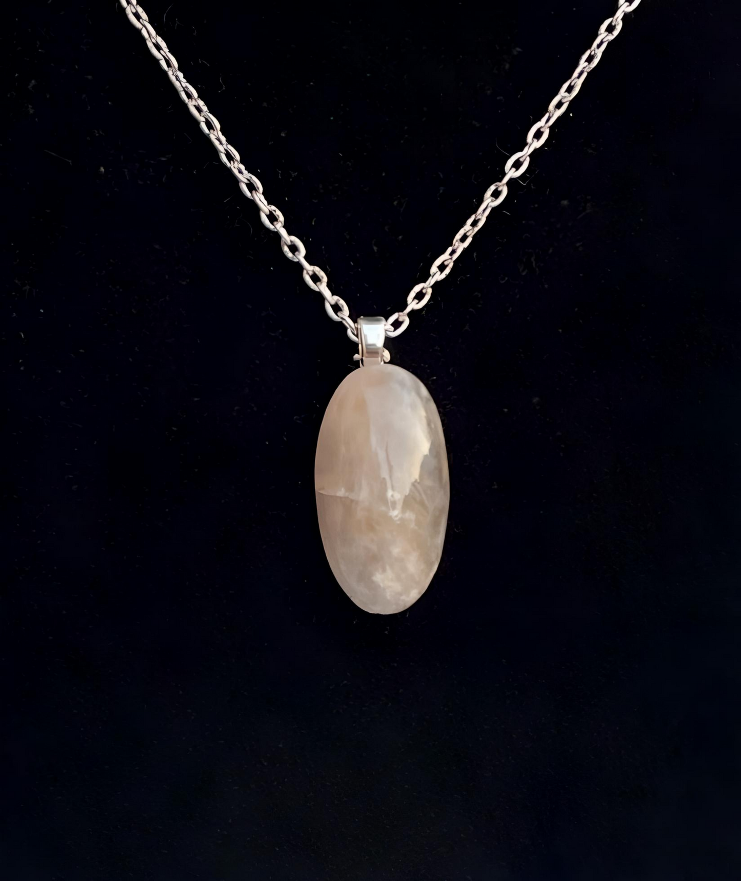 QC0001 Necklace of Quartz (With Citrine) Pendant, Oxidized Copper Chain