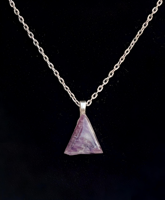 AMTH0003 Amethyst Pendant on Oxidized Silver Chain