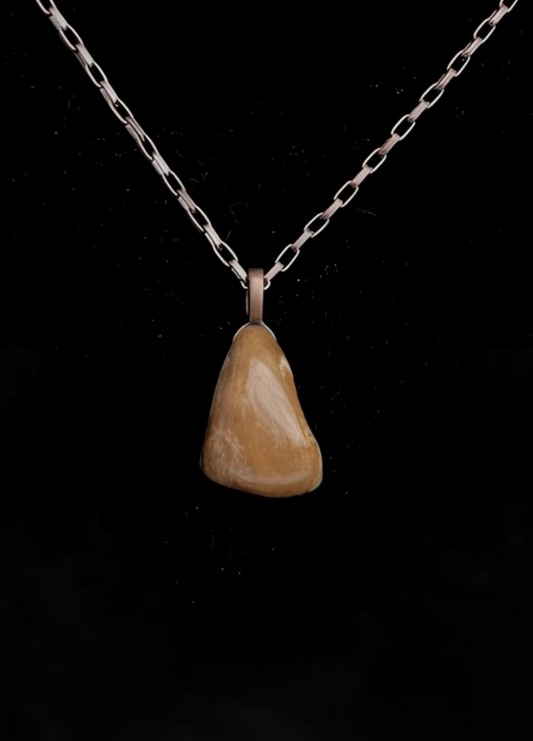 BRJ0005 Bruneau Jasper Pendant, Antiqued Copper Chain