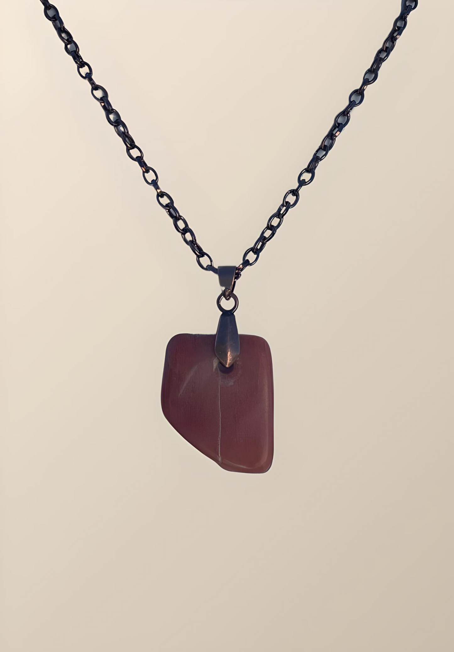 CAR0003 Carnelian Pendant, Antiqued Copper Chain