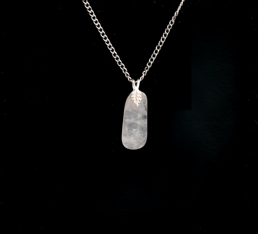 CQ0001 Crystalline Quartz Pendant, Silver Chain