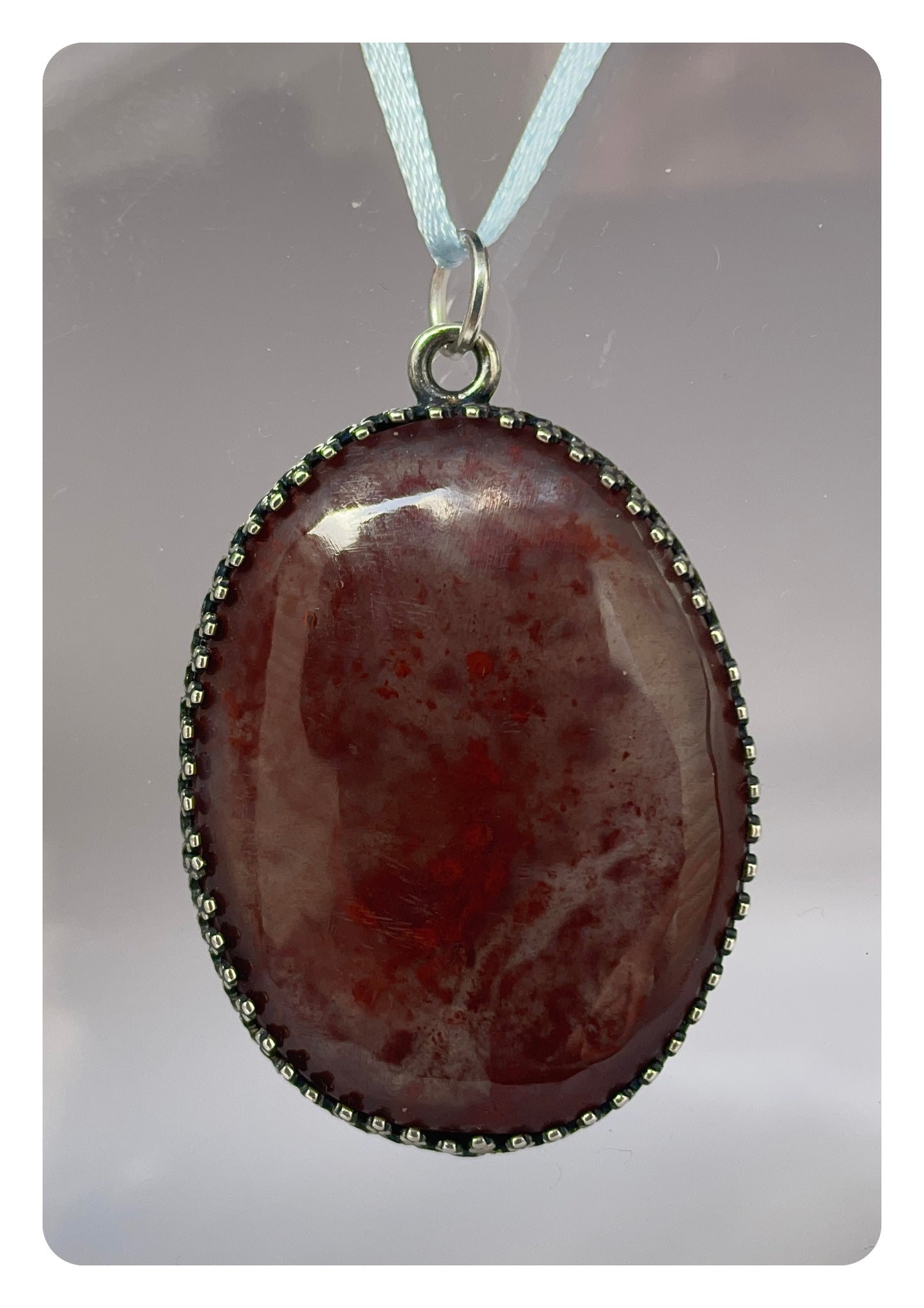 MA0002 Red Moss Agate Pendant