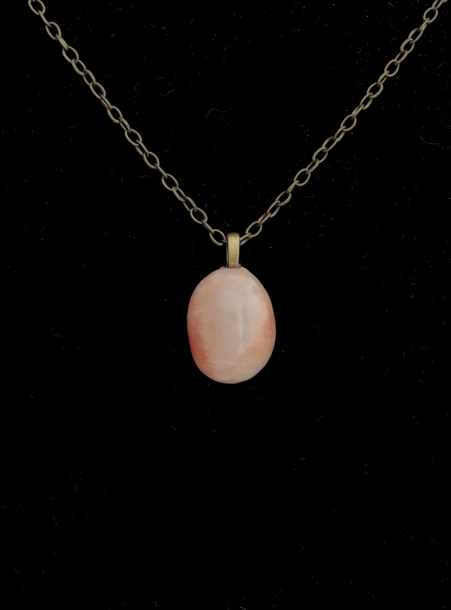 JASP0002 Yellow Jasper Stone Pendant, Antiqued Yellow Brass Chain