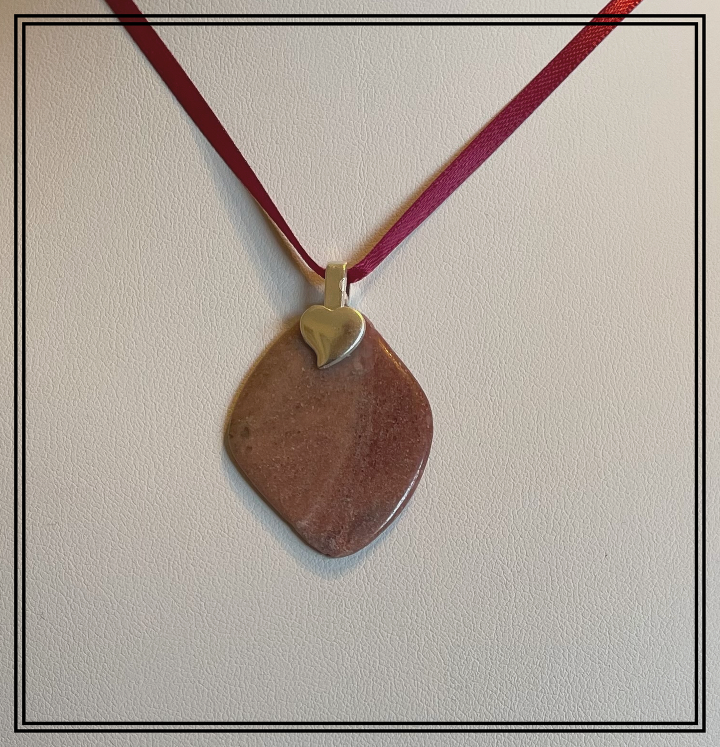 JASP0018 Tumble-Polished Red Jasper Pendant