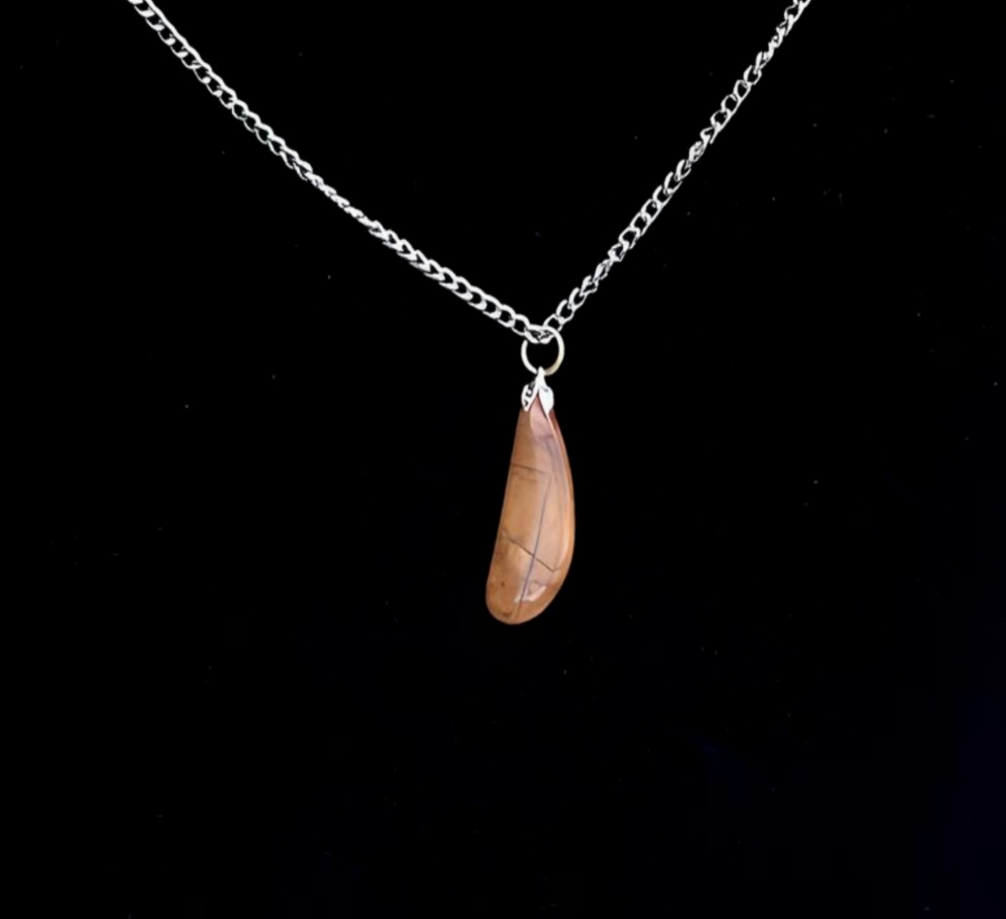 PS0004 Picture Stone Pendant on Silver Chain