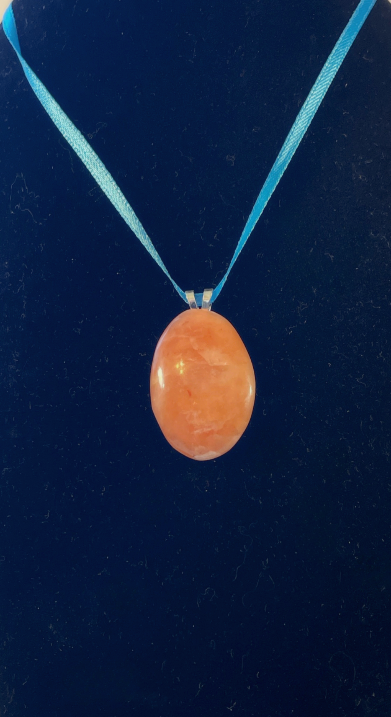 QZ0010 Orange Quartz Cabochon Pendant